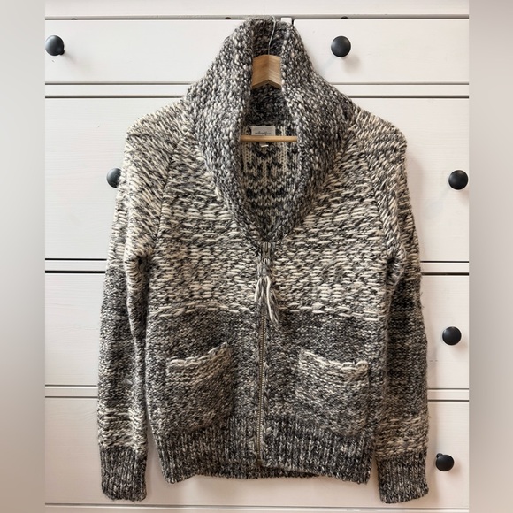 Wilfred Alpaca Women’s Wool Chunky Knit Zip Cardigan Gray Size S - Picture 6 of 17